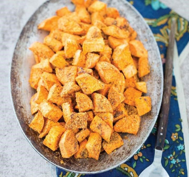 Cheesy Roasted Sweet Potatoes